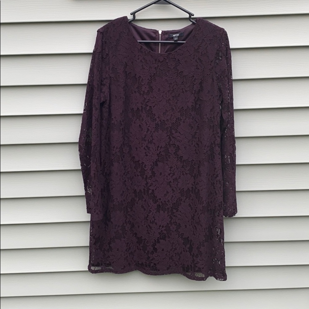 NWT Apt. 9 Plum Lace Dress